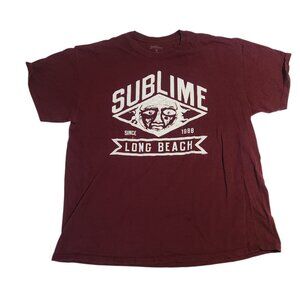 Sublime T-Shirt Since 1988 Long Beach Rock Band Maroon Mens Size XL EUC